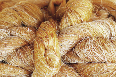 Hand made of raw silksの写真素材