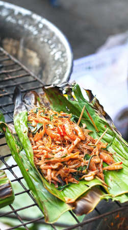 Spicy salad and shrimp - asia food の写真素材