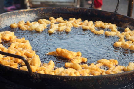 Deep-fried dough stick on the panの写真素材