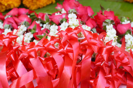 A jasmine garland marketsの写真素材