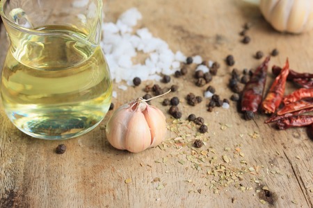 ingredients olive oil sauceの写真素材