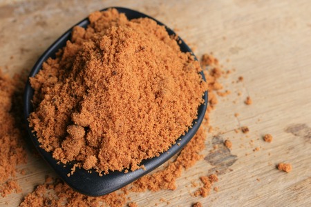 organic brown sugarの写真素材