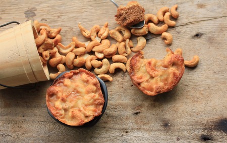 tasty toffee chocolate cakeの写真素材