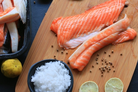 fresh raw fish salmon