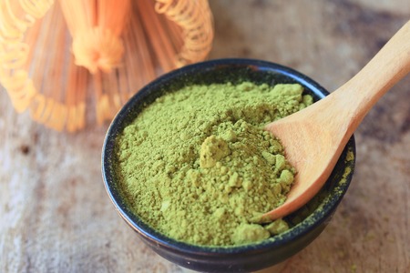 Matcha green tea powderの写真素材