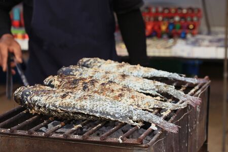 Salt grilled fishの写真素材