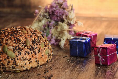 Whole wheat bread and sesame