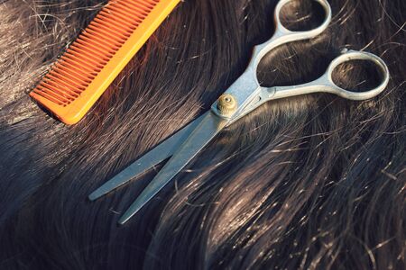 Barber scissorsの写真素材