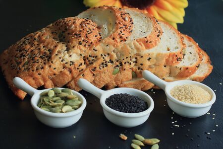 Whole wheat bread and sesame