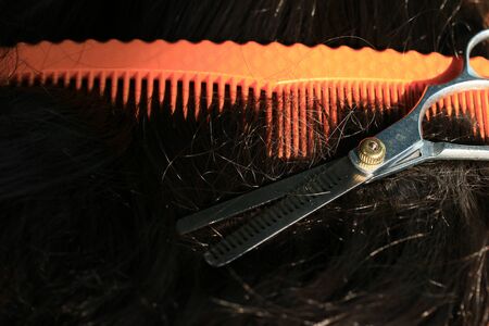 Barber scissorsの写真素材