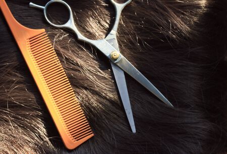 Barber scissorsの写真素材
