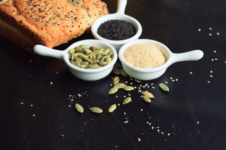 Whole wheat bread and sesameの写真素材