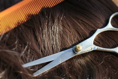 Barber scissorsの写真素材