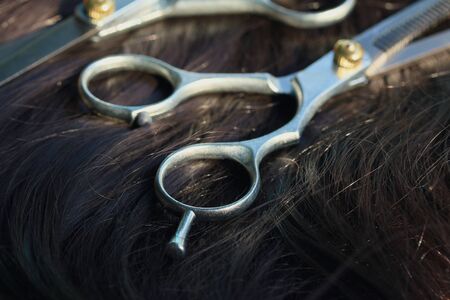 Barber scissorsの写真素材