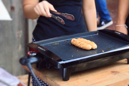 grilled sausageの写真素材