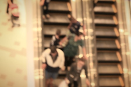 Blurred people in shopping mall