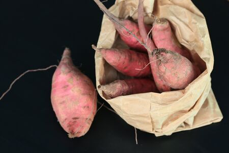 fresh yam sweet redの写真素材