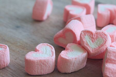 marshmallows with artificial rosesの写真素材