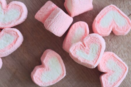 marshmallows with artificial rosesの写真素材