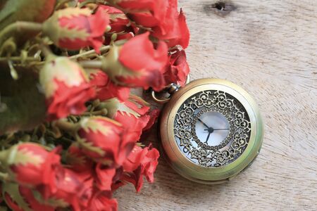 Vintage antique pocket watchの写真素材