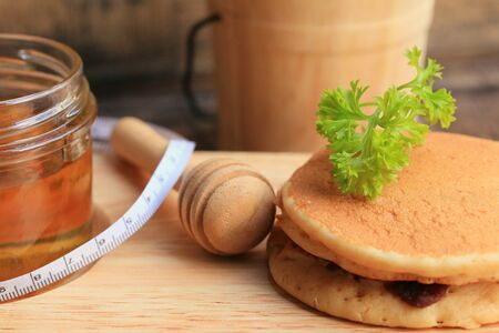 tasty pancake with honey