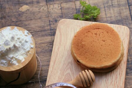 tasty pancake with honey