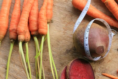 fresh beetroot and carrotの写真素材