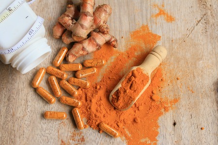 Turmeric capsuleの写真素材