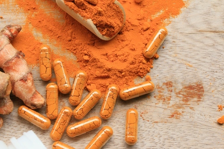 Turmeric capsuleの写真素材