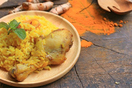 biryani rice  with chickenの写真素材
