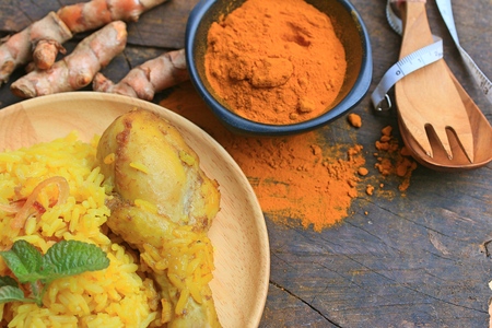 biryani rice  with chickenの写真素材