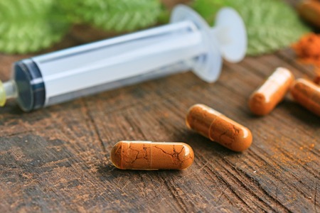 Turmeric capsuleの写真素材