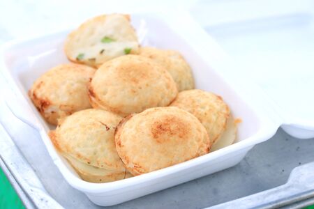 Coconut milk mix sugar and flour. - Kind of Thai sweetmeatの写真素材