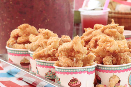 Chicken powdered dough at the marketの写真素材