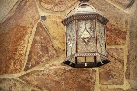 Wall lamp on vintageの写真素材