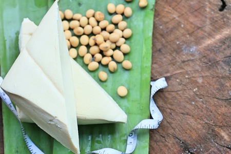 tofu and soy beansの写真素材