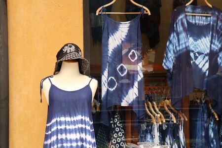 Shop clothes on hangersの写真素材