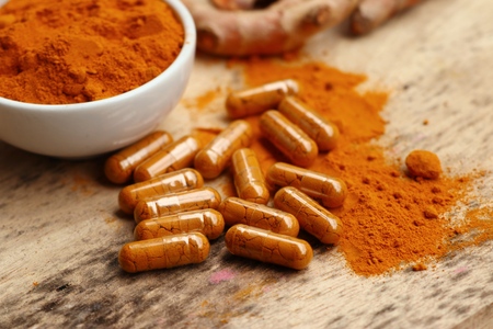 Turmeric capsuleの写真素材