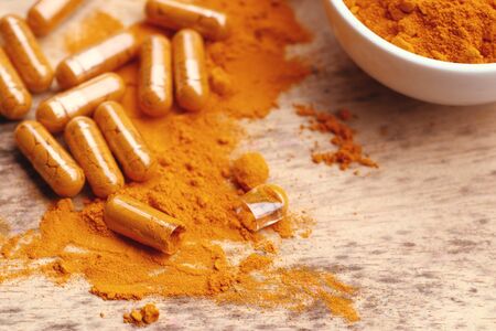 Turmeric capsuleの写真素材