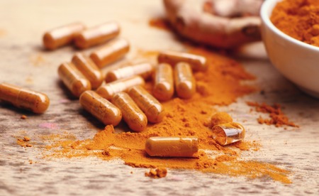 Turmeric capsuleの写真素材