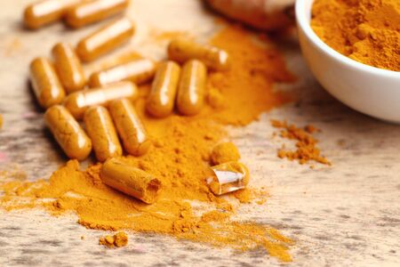 Turmeric capsuleの写真素材