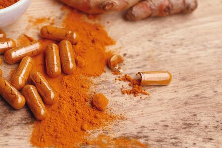 Turmeric capsuleの写真素材