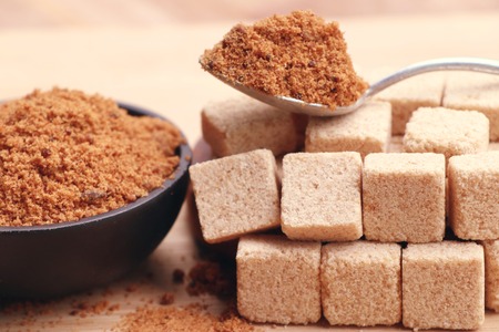 organic brown sugarの写真素材