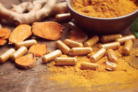 Turmeric capsuleの写真素材