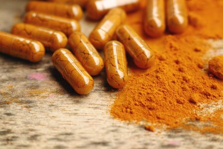 Turmeric capsuleの写真素材