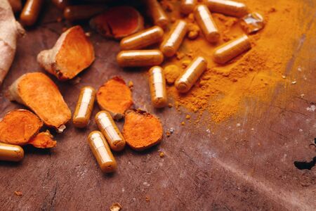 Turmeric capsuleの写真素材