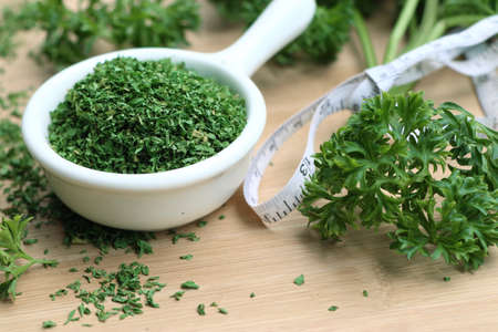 Dried herb parsley leavesの写真素材