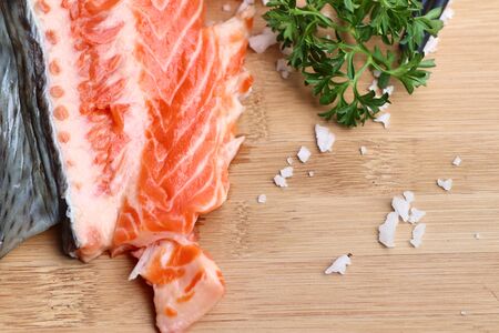 raw fresh of salmonの写真素材