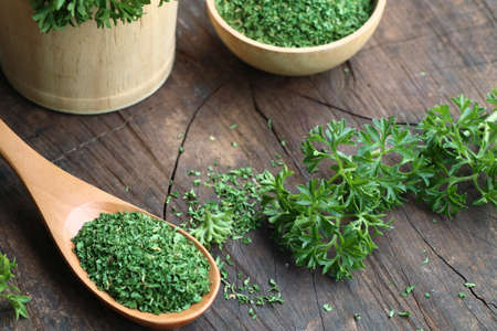Dried herb parsley leavesの写真素材