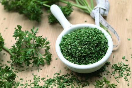Dried herb parsley leavesの写真素材
